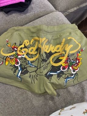Ed Hardy Olive Shorts